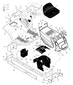 Chassis And Hood Diagram and Parts List for 405606X78A 2005 Briggs and Stratton Lawn Tractor